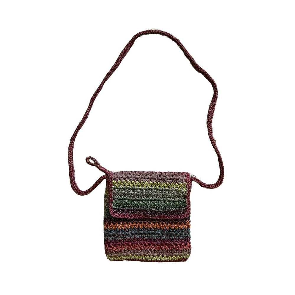 The Sak Multicolored‎ Crochet Crossbody Bag Bohemian Stripe Pattern